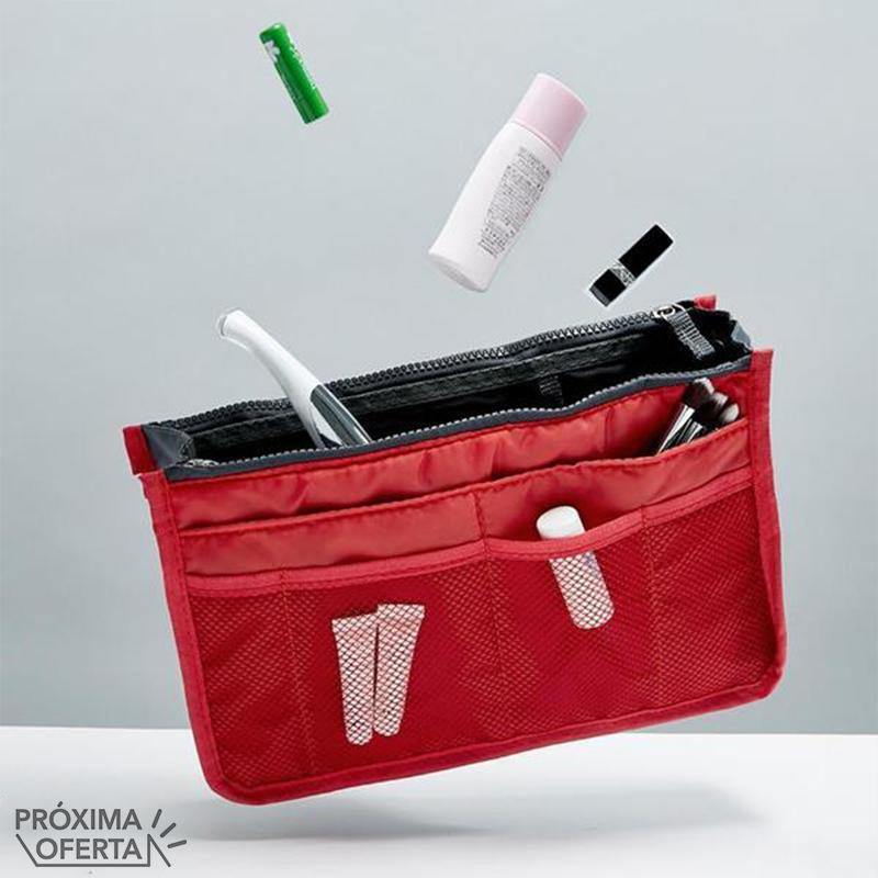 Organizador de Bolsos com Diversos Bolsos en color rojo, ideal para mantener tus productos de manera ordenada y accesible.