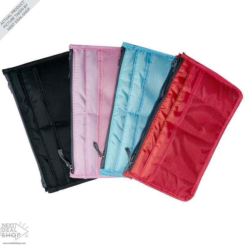 Organizador de Bolsos com Diversos Bolsos - Set de 4 colores: negro, rosa, azul y rojo para mayor estilo y funcionalidad.